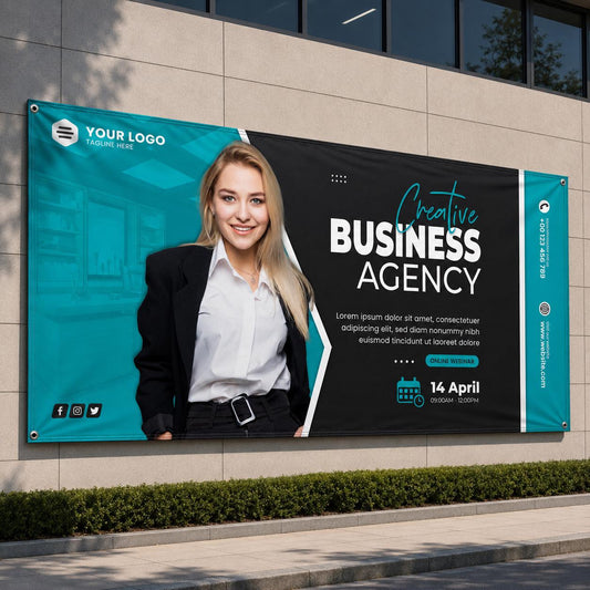 Custom Business Hanging Banner, Corporate Event Display Sign, Professional Vinyl Print