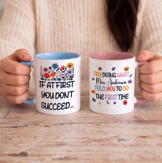 Personalized Floral Teacher Appreciation Coffee Cup