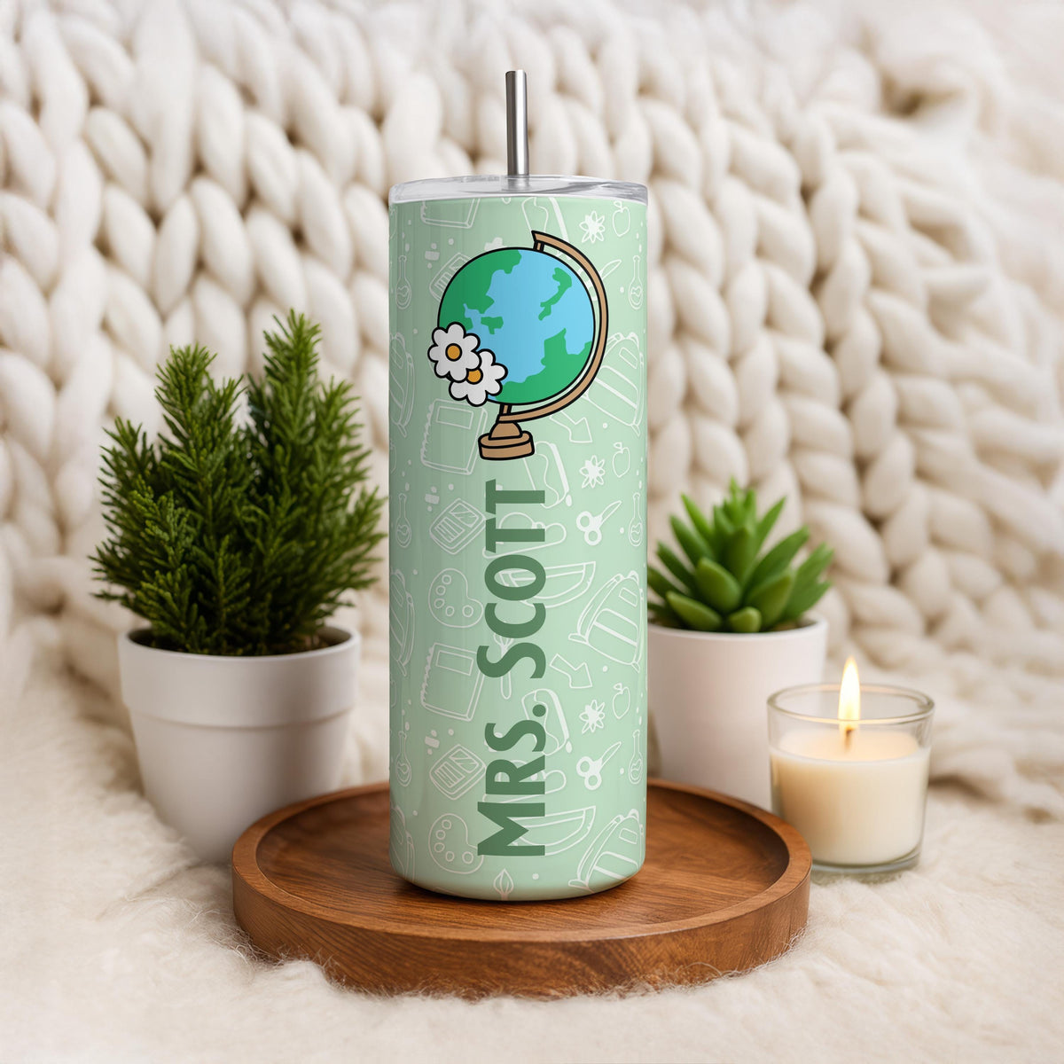 Personalized Teacher Tumbler, Cute Appreciation Gift, Custom Teachers Cup