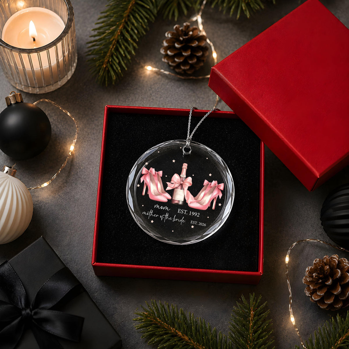 Custom Est Year Mother Of The Bride Ornament