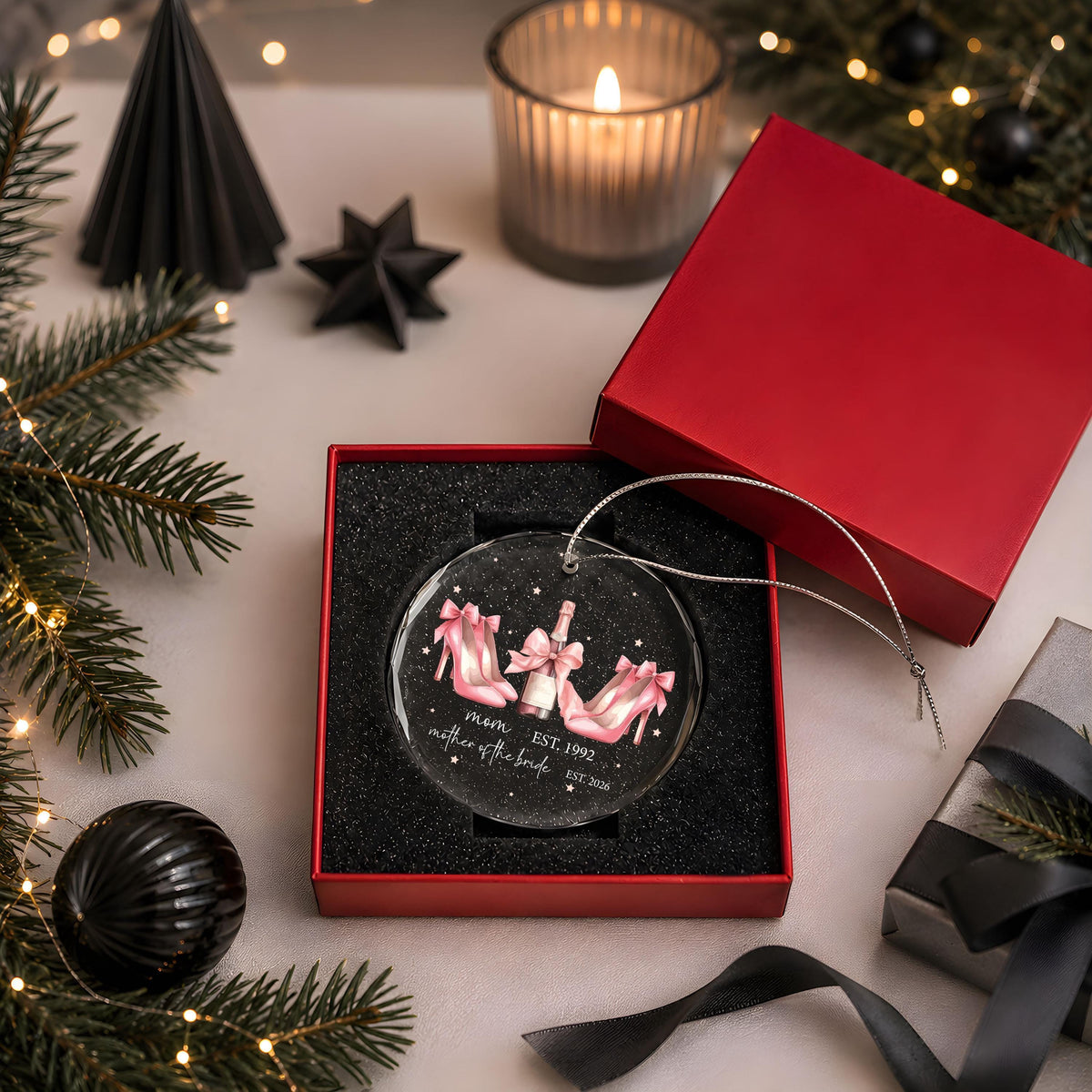 Custom Est Year Mother Of The Bride Ornament