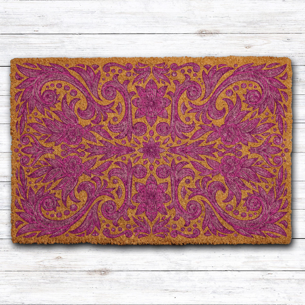 Moroccan Ornate Doormat, Traditional Mediterranean Style Welcome Mat, Retro Boho Entryway Gift