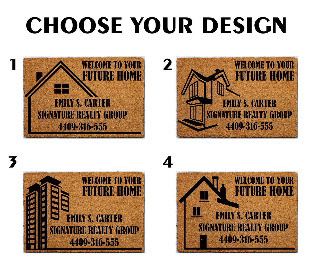Personalizable Realtor Open House Welcome Mat, Welcome To Your Future Home Doormat