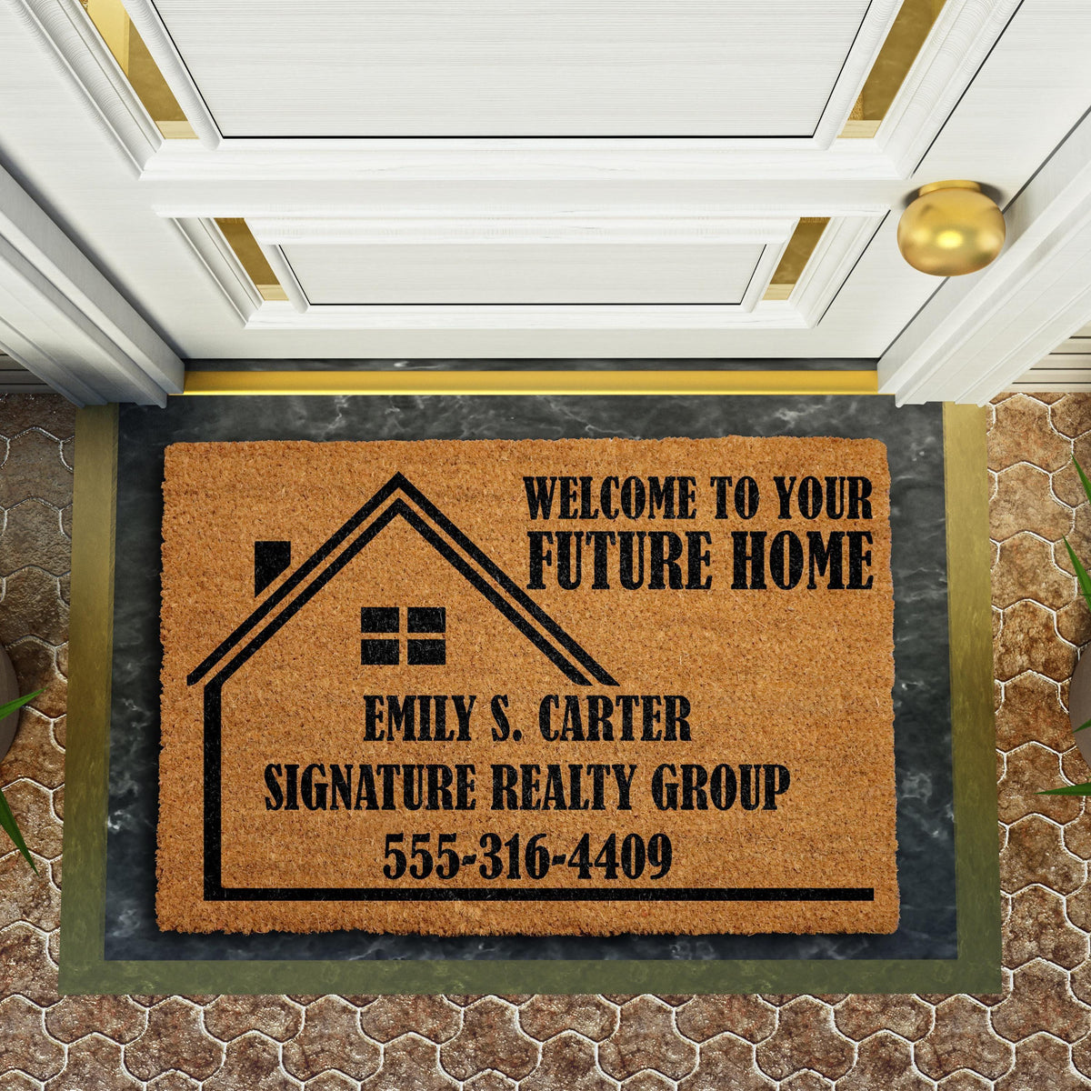 Personalizable Realtor Open House Welcome Mat, Welcome To Your Future Home Doormat