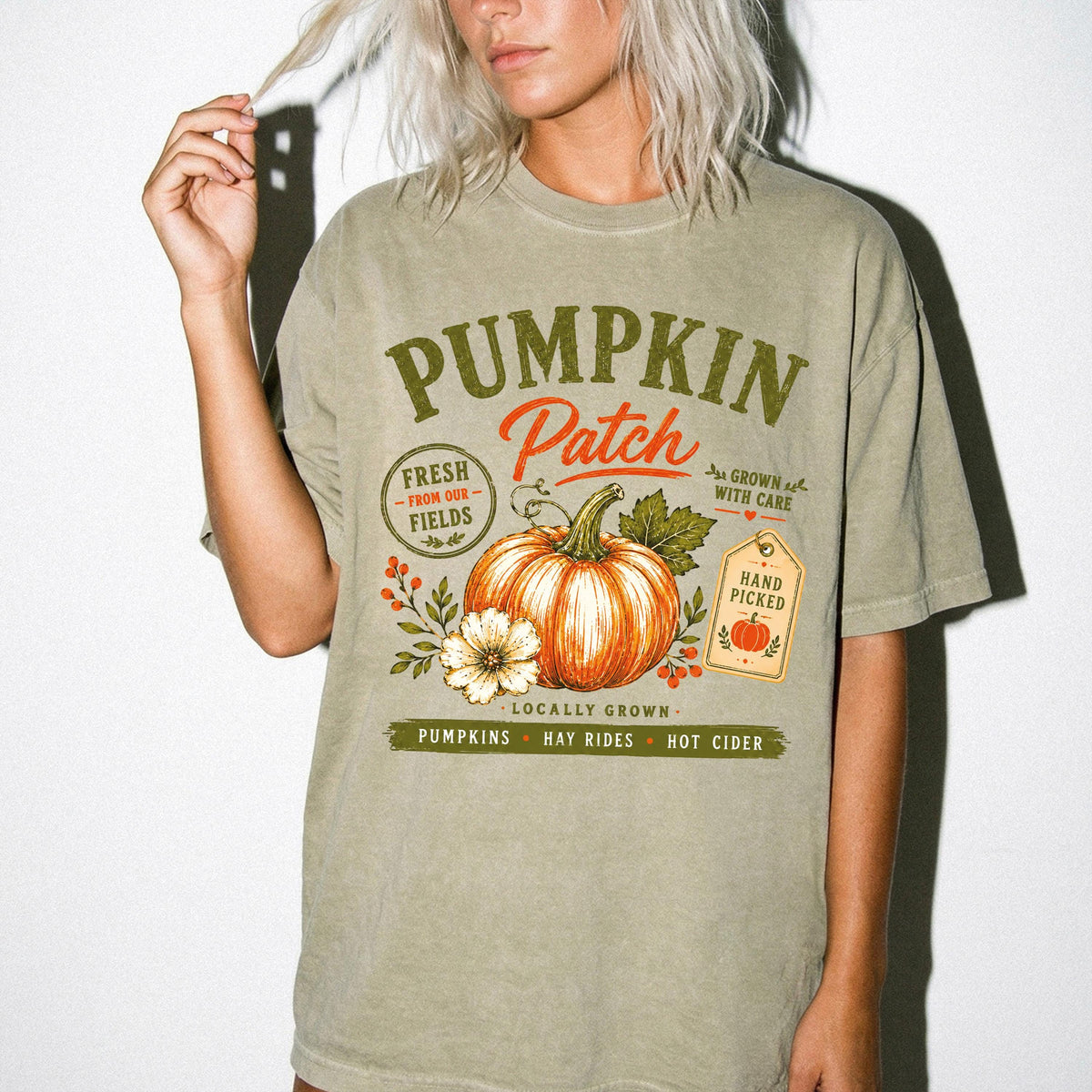 Fall Pumpkin Comfort Colors® Shirt, Floral Autumn Tee, Retro Thanksgiving Gift