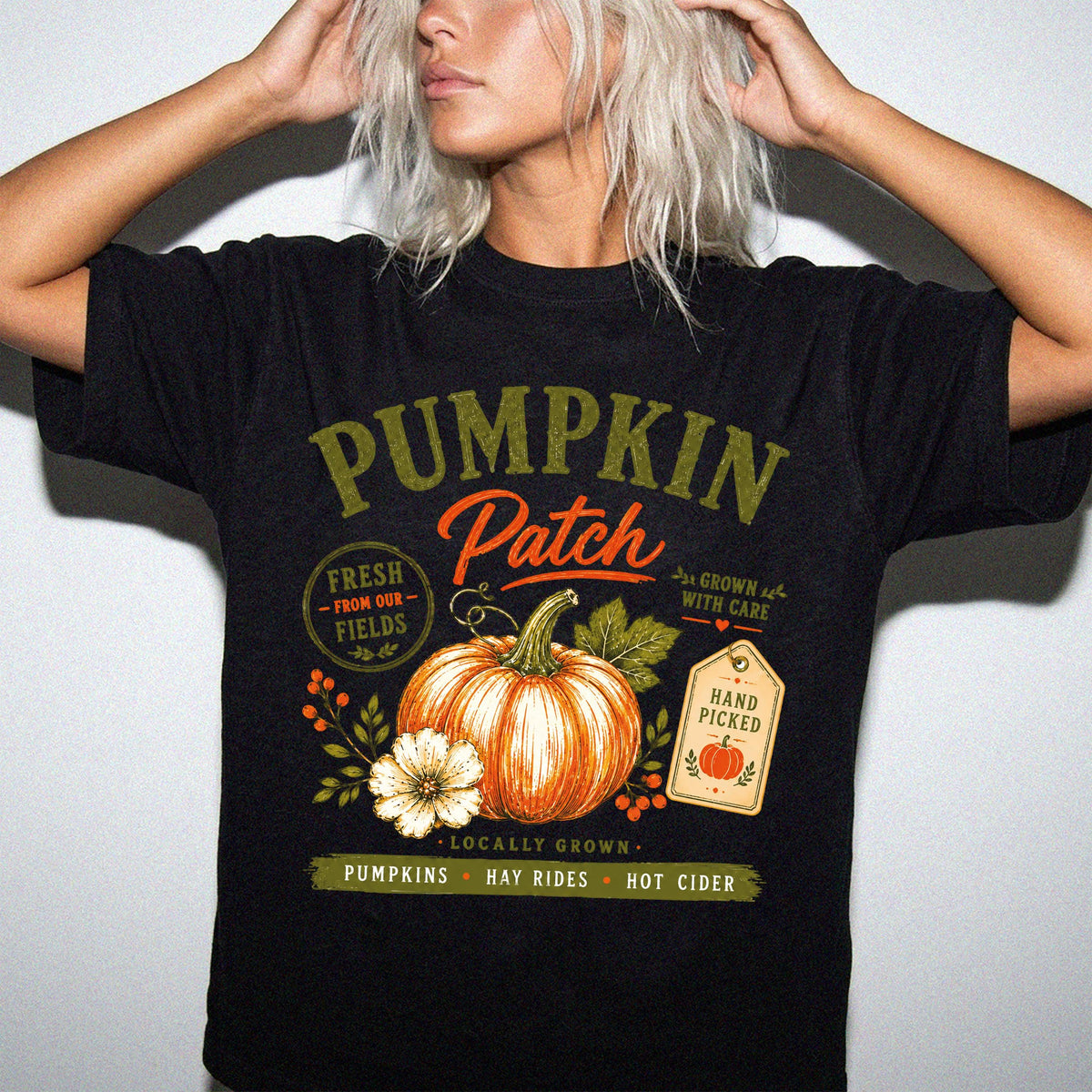 Fall Pumpkin Comfort Colors® Shirt, Floral Autumn Tee, Retro Thanksgiving Gift