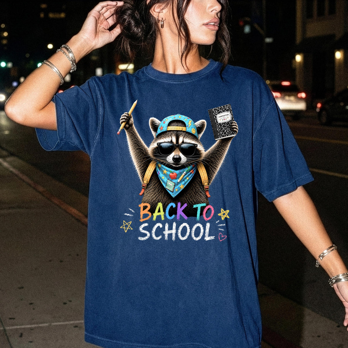 Back to School Raccoon Comfort Colors® T-Shirt, Teacher Appreciation Shirt