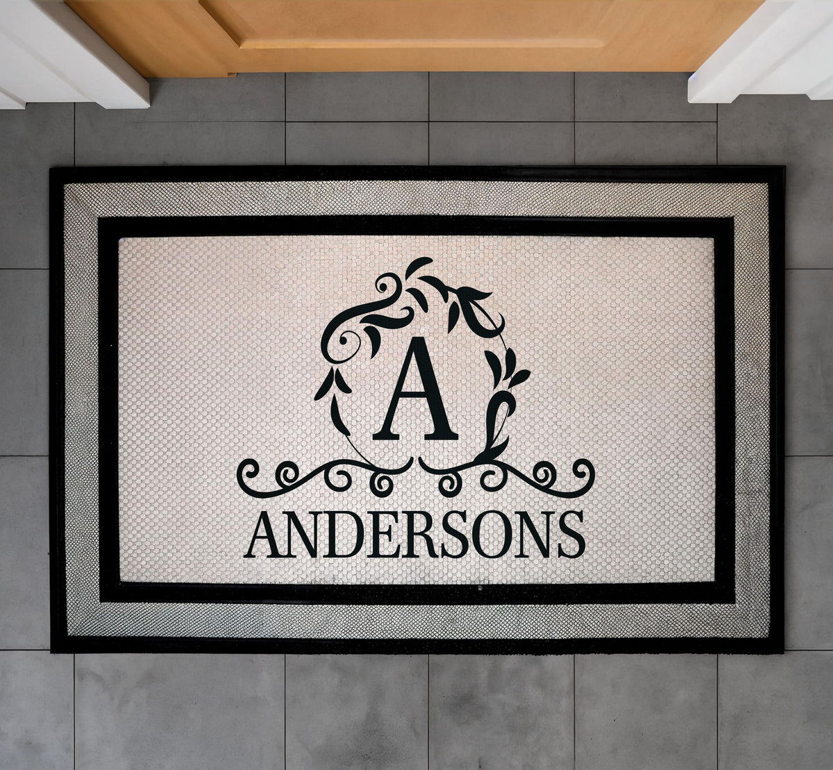 Personalized Family Monogram Doormat, Farmhouse Welcome Mat, Housewarming Gift