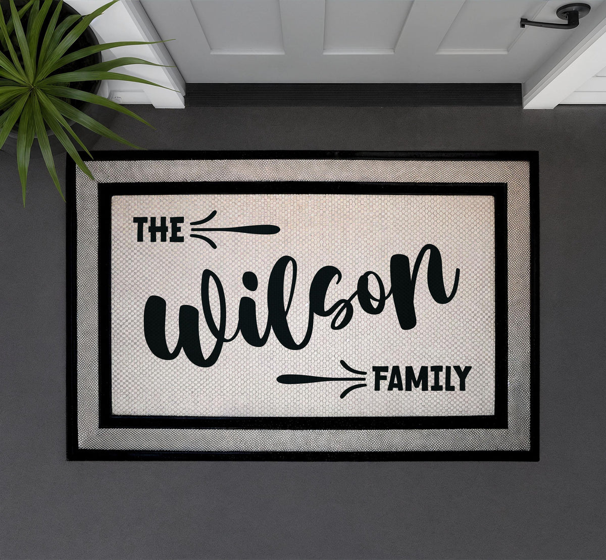 Personalized Family Monogram Doormat, Farmhouse Welcome Mat, Housewarming Gift