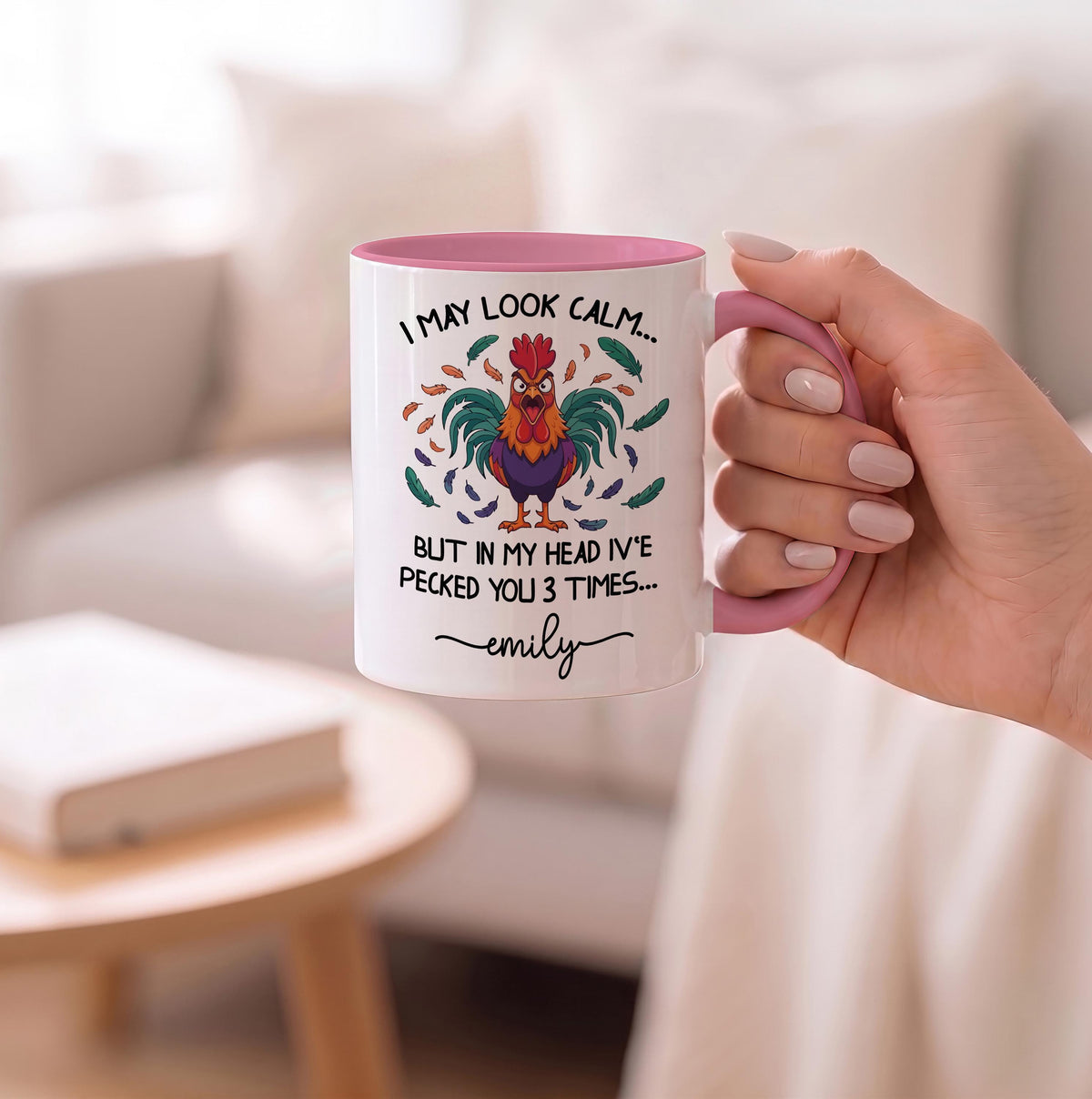 Personalized Funny Angry Rooster Ceramic Mug