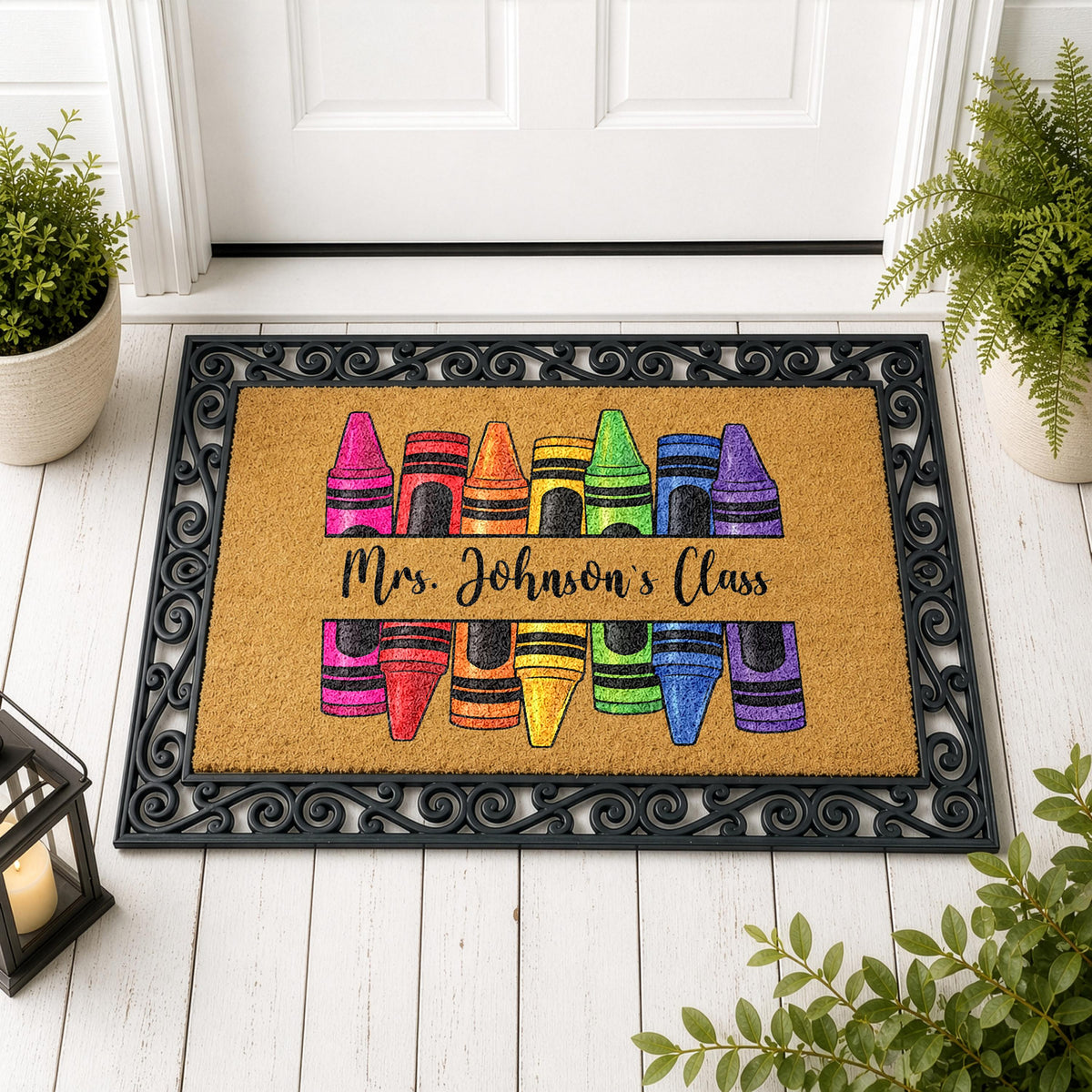 Personalized Classroom Interchangeable Doormat, Custom Teacher's Name Welcome Mat