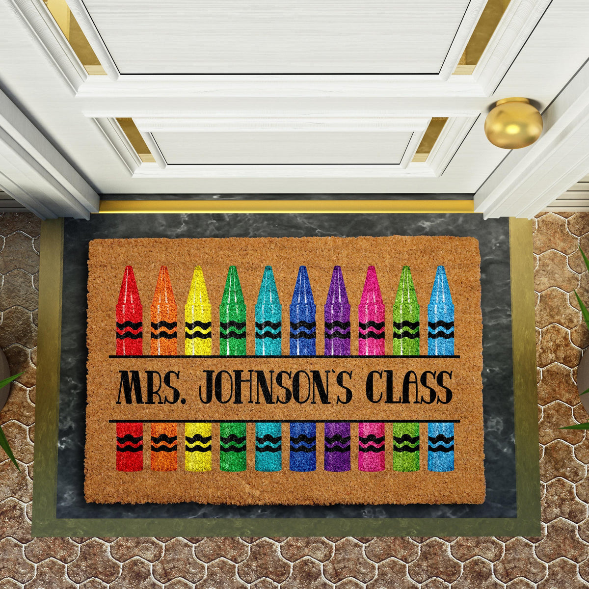 Personalized Teacher Name Doormat, Custom Classroom Welcome Mat, Back to School Gift