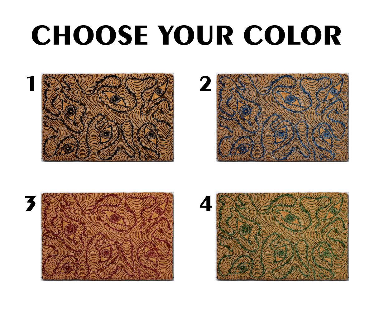 Mystical Eyes Welcome Mat, Abstract Eyes Design Doormat, Witchy Home Entrance Mat