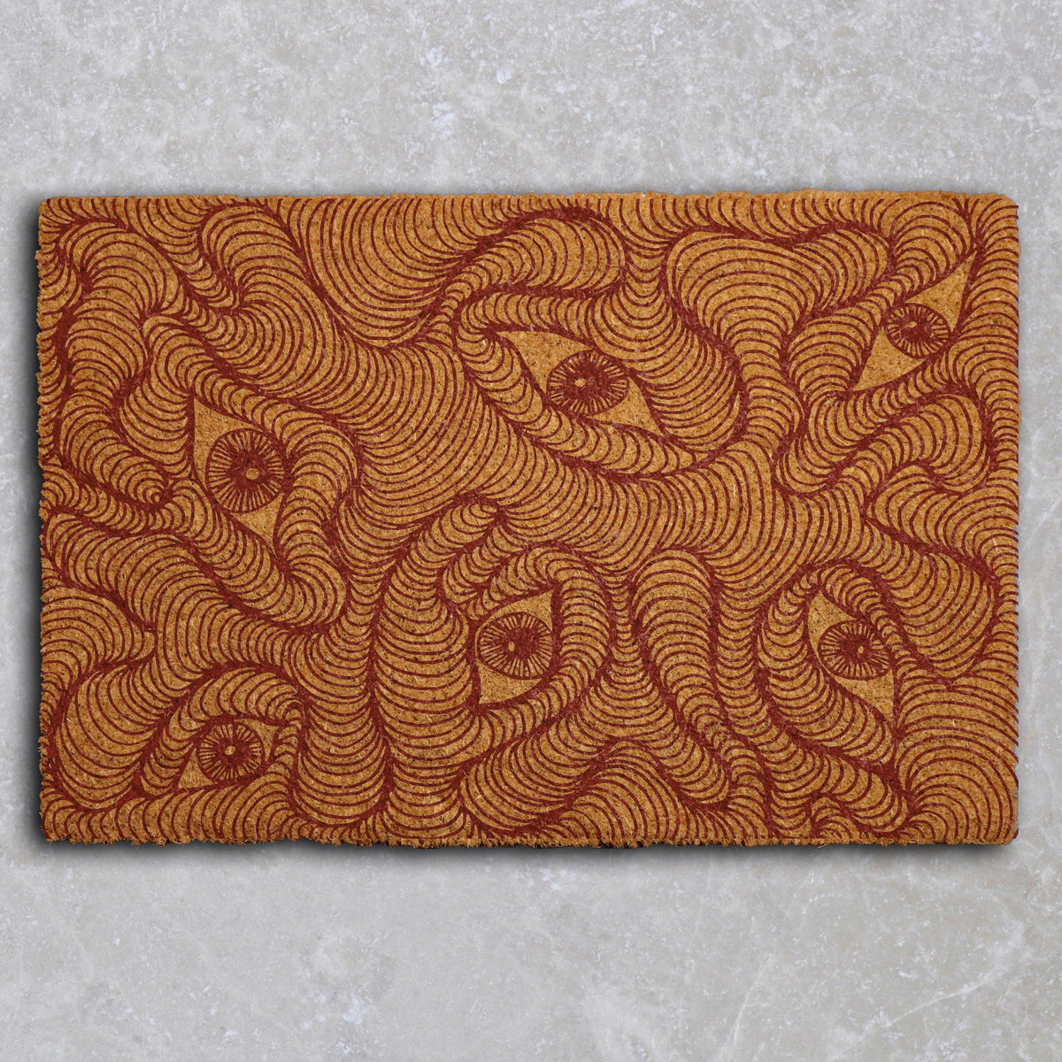 Mystical Eyes Welcome Mat, Abstract Eyes Design Doormat, Witchy Home Entrance Mat