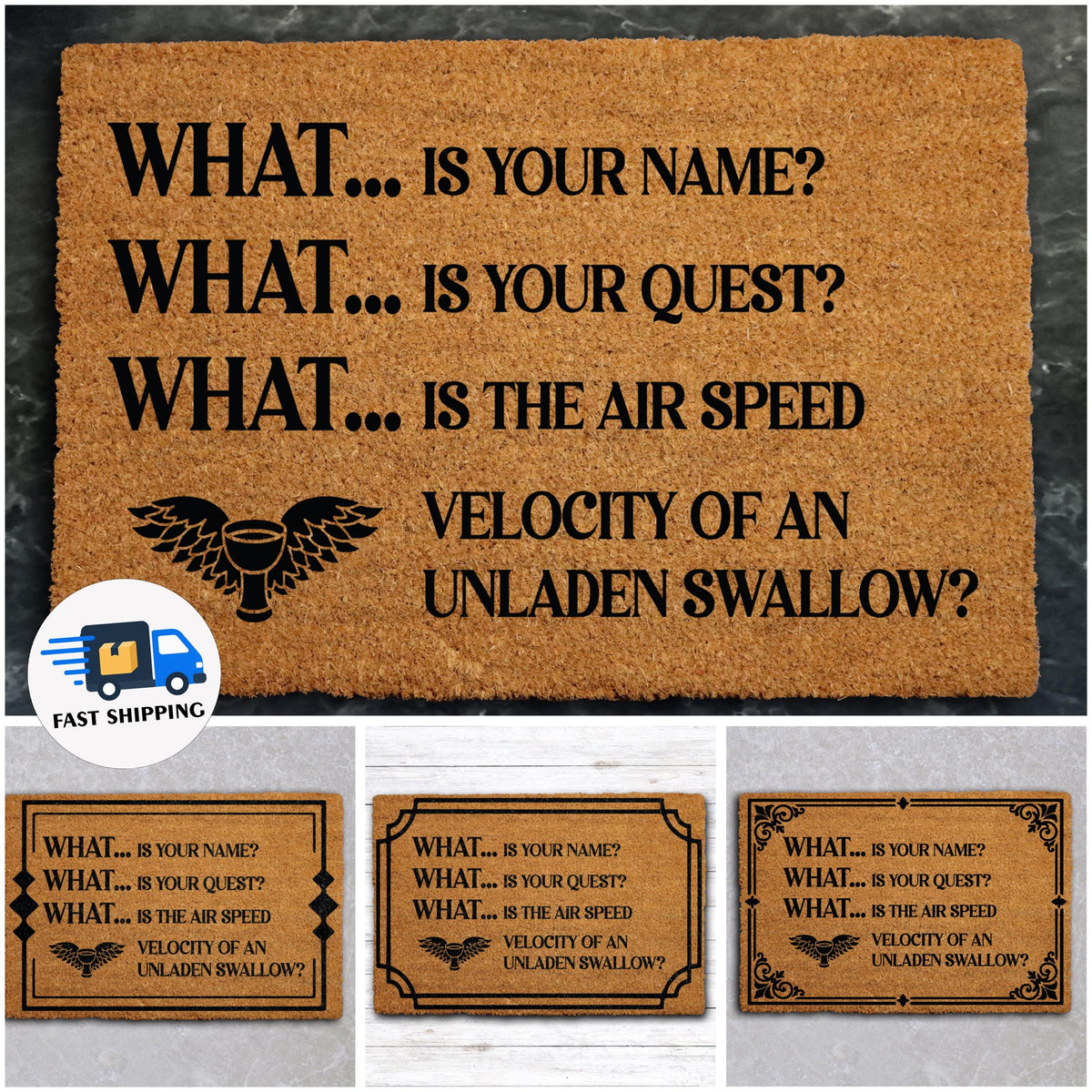 What Is Your Quest Doormat, Funny Medieval Welcome Mat