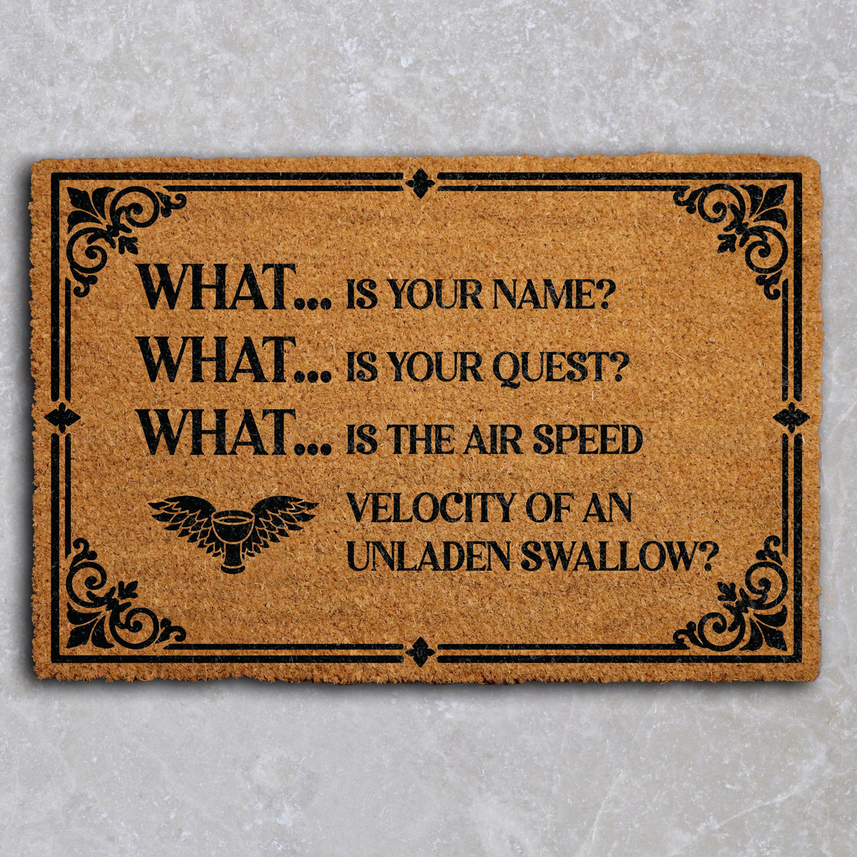 What Is Your Quest Doormat, Funny Medieval Welcome Mat