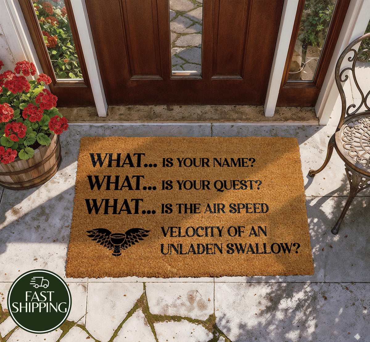 What Is Your Quest Doormat, Funny Medieval Welcome Mat