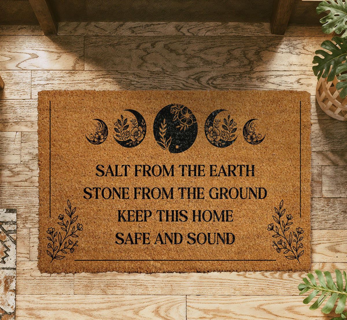 Salt From The Earth Doormat, Witchy Home Blessing Welcome Mat