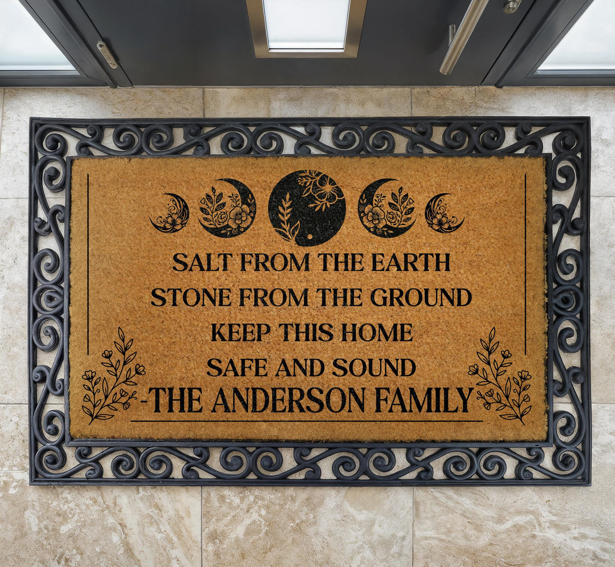 Salt From The Earth Doormat, Witchy Home Blessing Welcome Mat