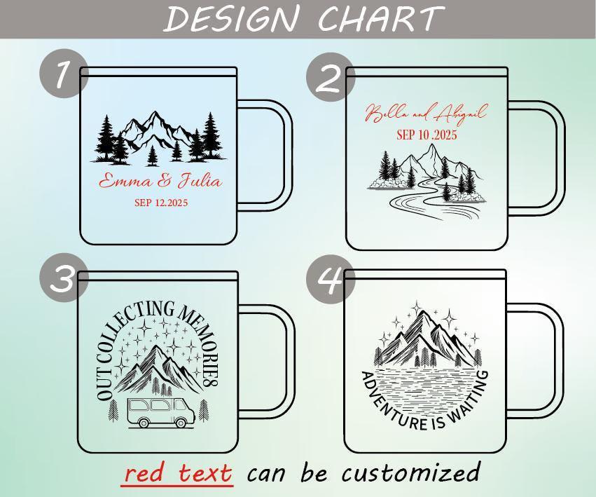 Personalized Couple Camping Mug, Adventure Travel Mugs, Nature Lover Anniversary Gift