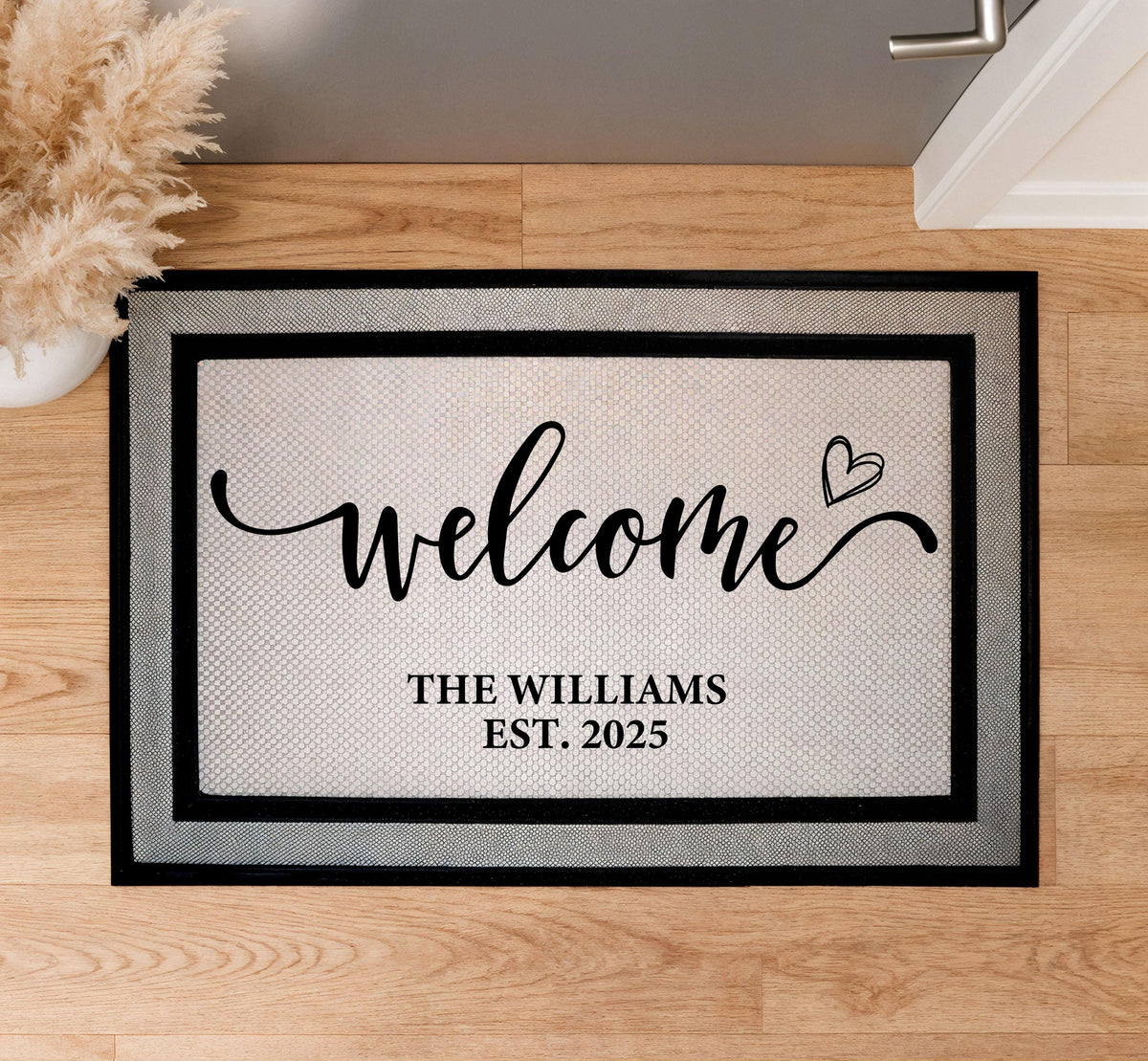 Custom Family Name And Est. Year Welcome Doormat, Couples Wedding Gift, Housewarming Present
