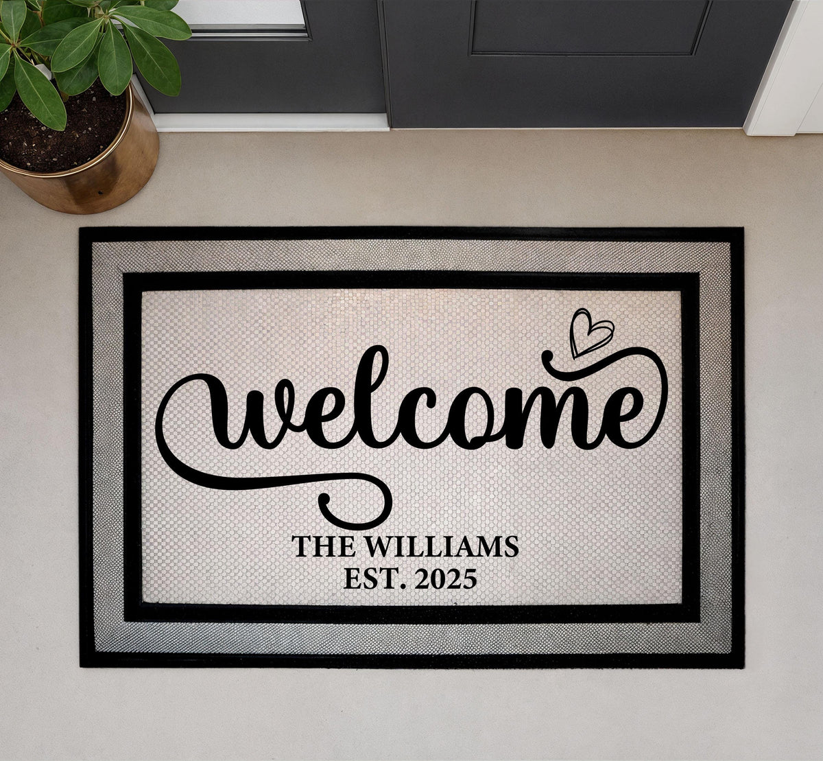 Custom Family Name And Est. Year Welcome Doormat, Couples Wedding Gift, Housewarming Present