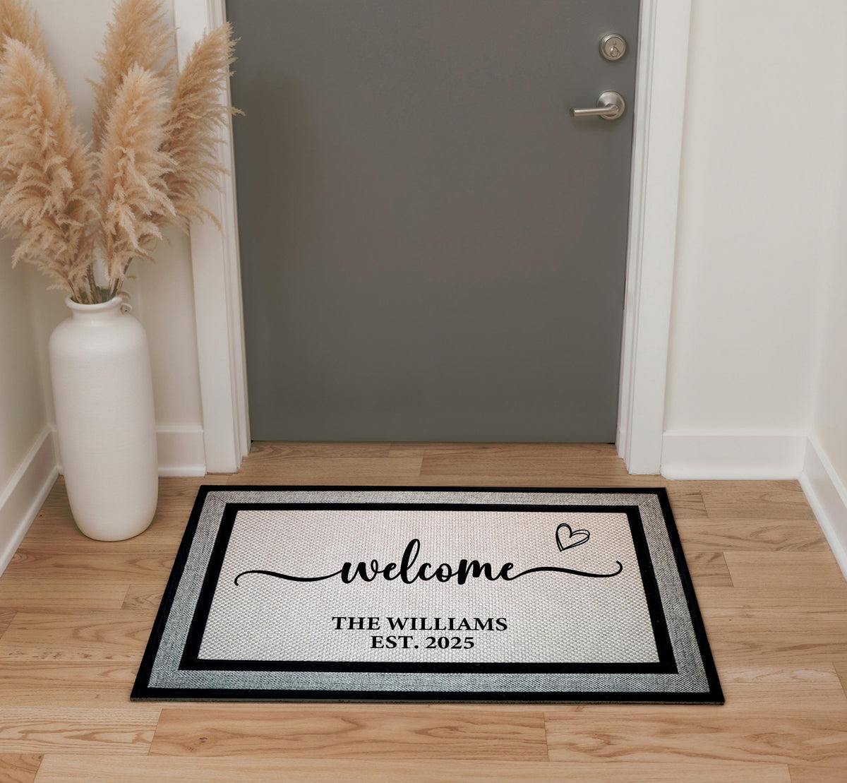 Custom Family Name And Est. Year Welcome Doormat, Couples Wedding Gift, Housewarming Present