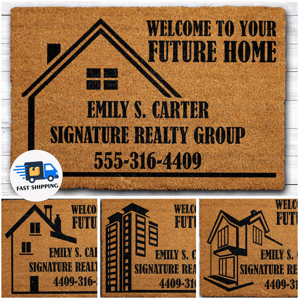 Custom Welcome To Your Future Home Doormat, Personalized Real Estate Marketing Welcome Mat