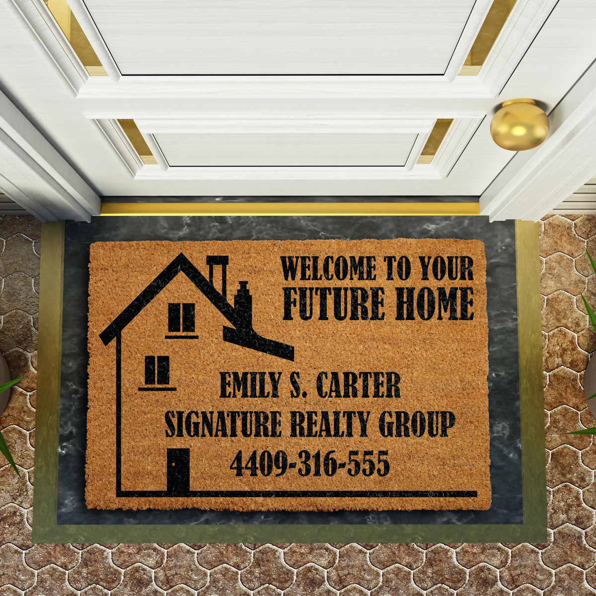Custom Welcome To Your Future Home Doormat, Personalized Real Estate Marketing Welcome Mat