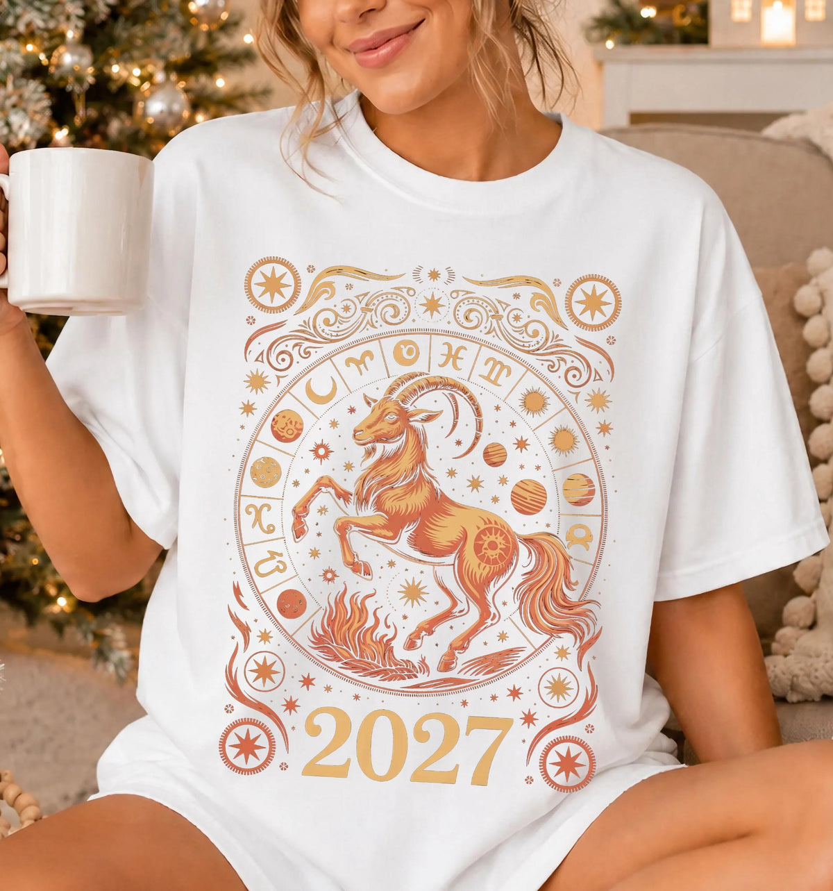 Year of the Fire Comfort Colors® T-Shirt, Chinese Goat 2027 Tee, New Years Celebration Gift