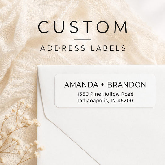 Custom Return Address Labels, Personalized Mailing Stickers, Modern Minimalist Stationery
