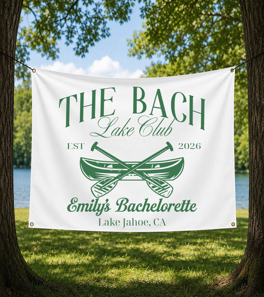 Custom Bachelorette Lake Bach Camp Banner, Outdoor Party Backdrop Sign