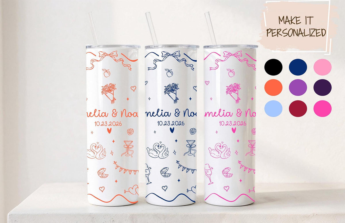 Personalized Bride Tumbler, Custom Wedding Gift, Stainless Steel Name Tumbler