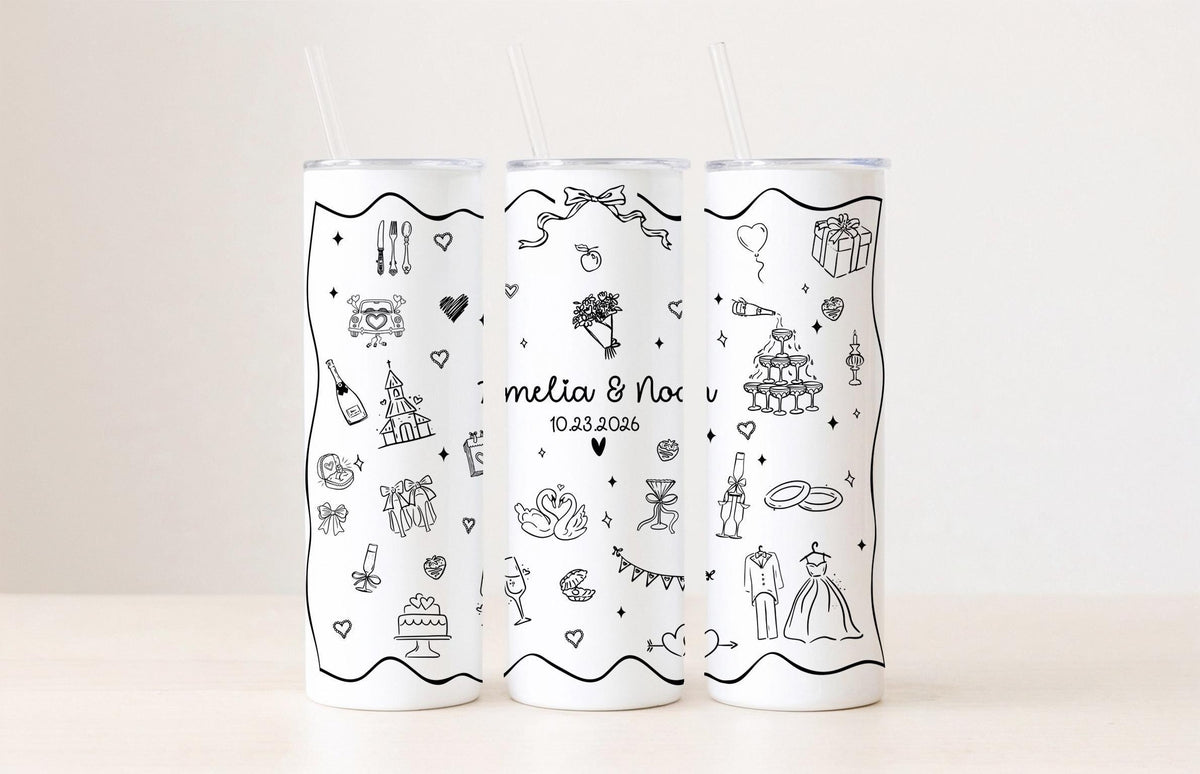 Personalized Bride Tumbler, Custom Wedding Gift, Stainless Steel Name Tumbler