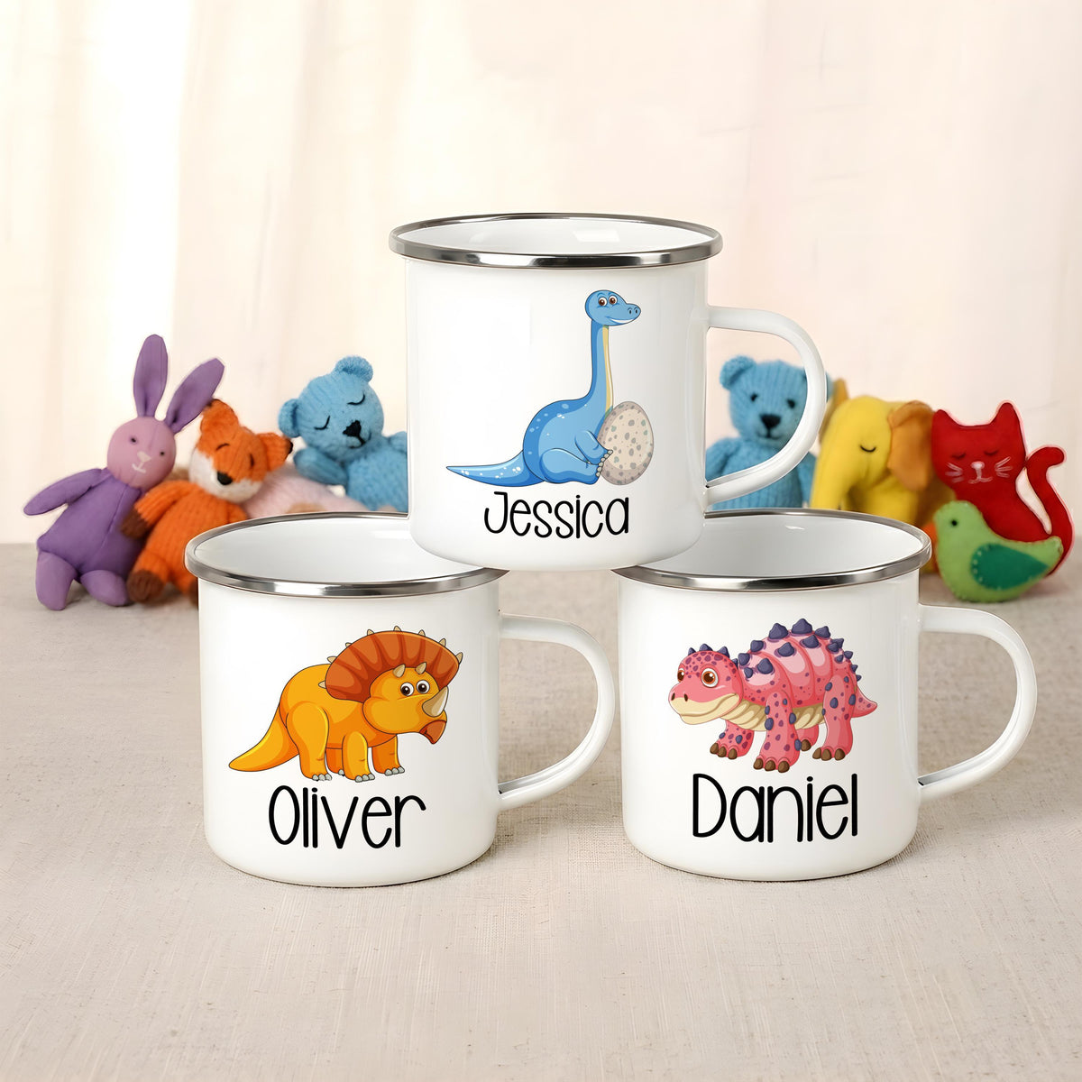 Personalized Dinosaur Steel Camp Mug, Kids Adventure Cup, Toddler Birthday Gift