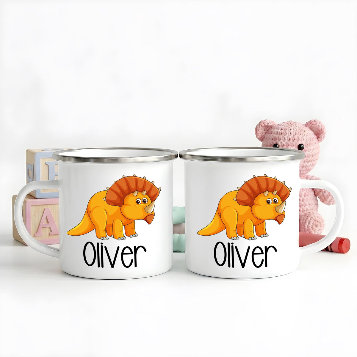 Personalized Dinosaur Steel Camp Mug, Kids Adventure Cup, Toddler Birthday Gift