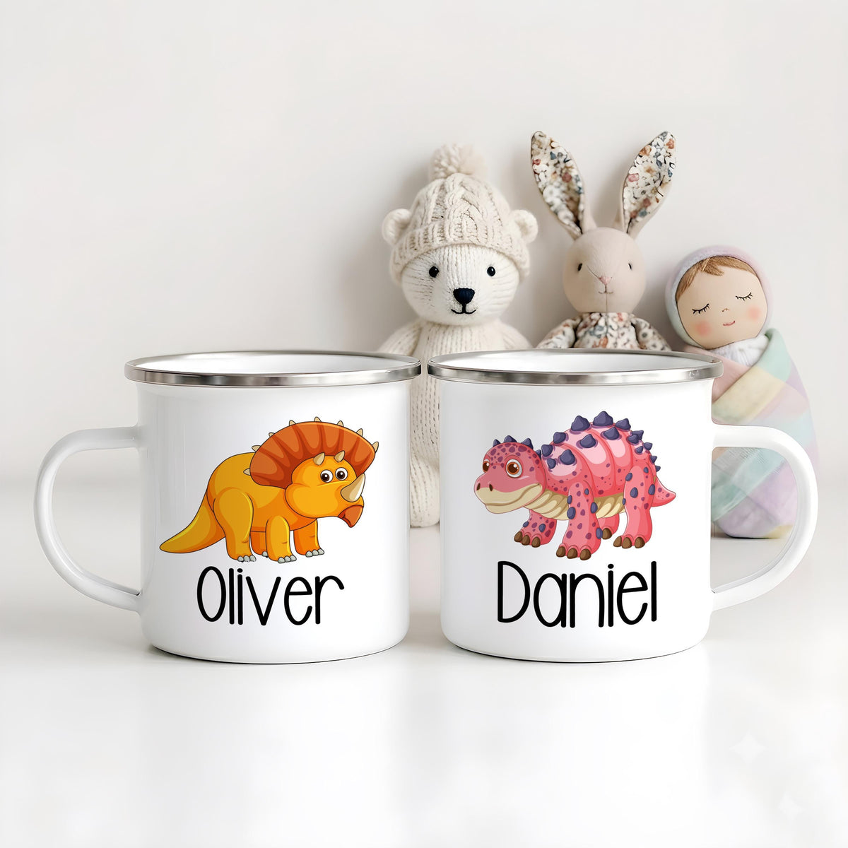Personalized Dinosaur Steel Camp Mug, Kids Adventure Cup, Toddler Birthday Gift