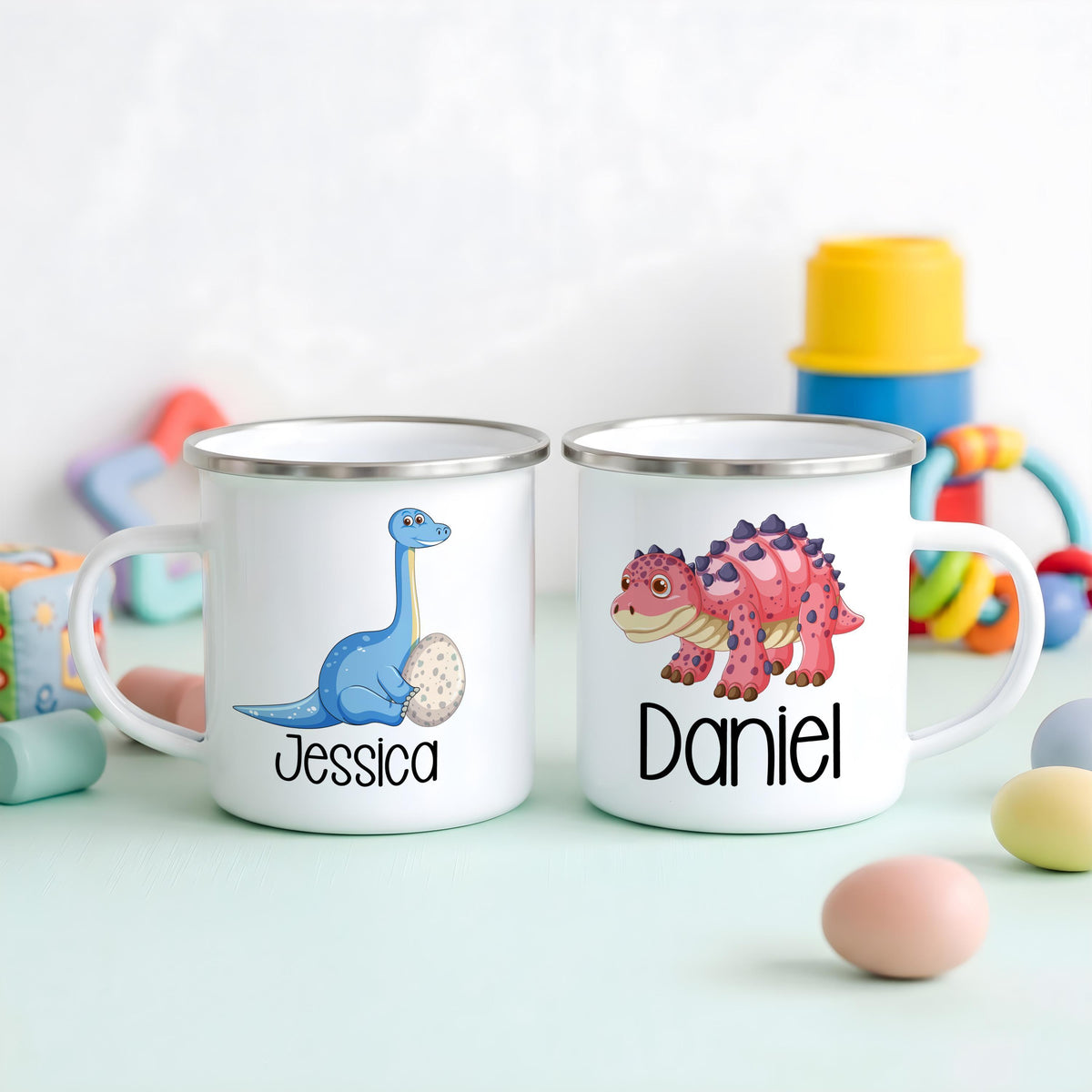 Personalized Dinosaur Steel Camp Mug, Kids Adventure Cup, Toddler Birthday Gift
