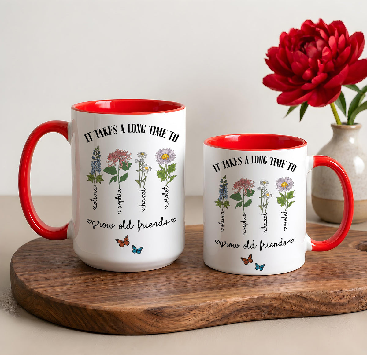 Personalized Birth Flower Besties Coffee Mug