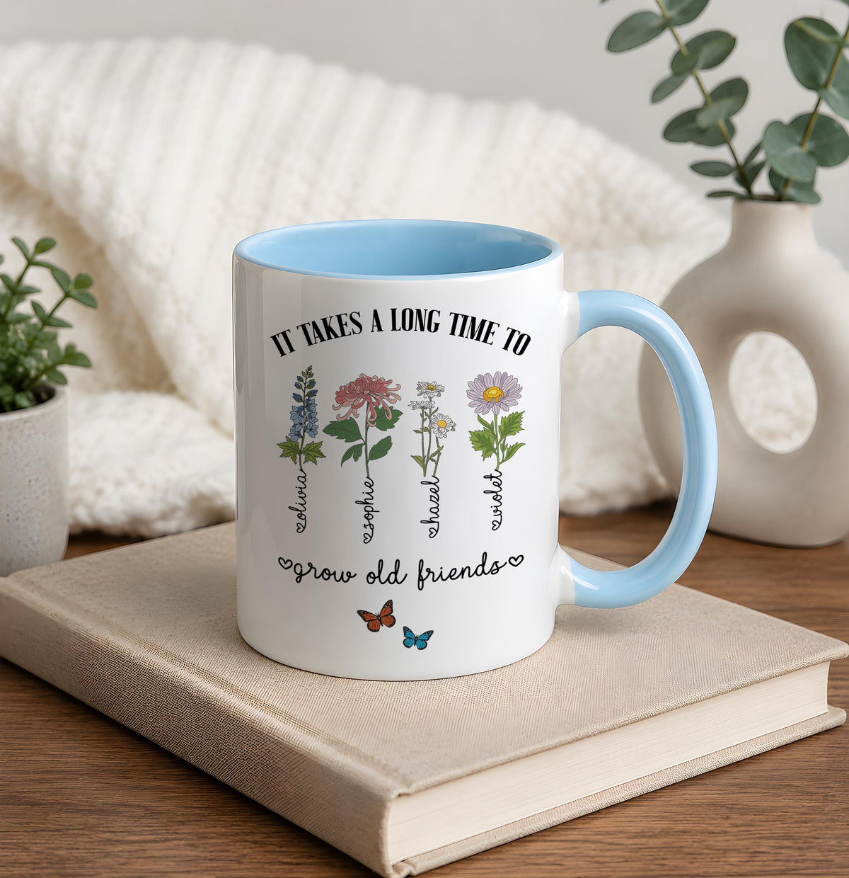 Personalized Birth Flower Besties Coffee Mug