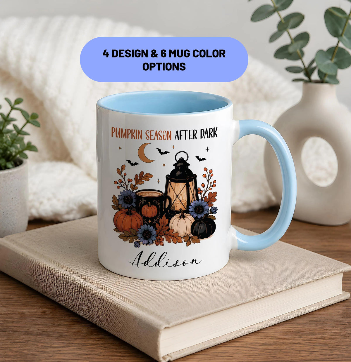 Personalized Pumpkin Season After Dark Coffee Mug, Custom Fall Pumpkin Spice Latte Cup