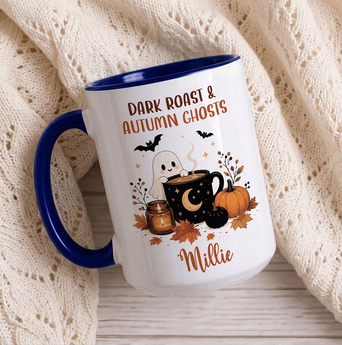 Personalized Pumpkin Season After Dark Coffee Mug, Custom Fall Pumpkin Spice Latte Cup