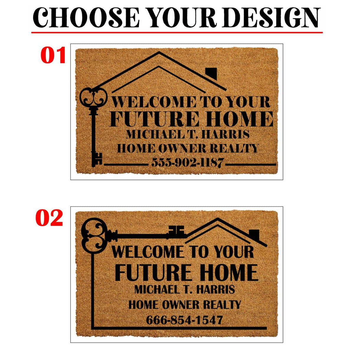 Welcome To Your Future Home Doormat, Custom Realtor Welcome Mat, Personalized Real Estate Door Mat, Realtor Housewarming Gift