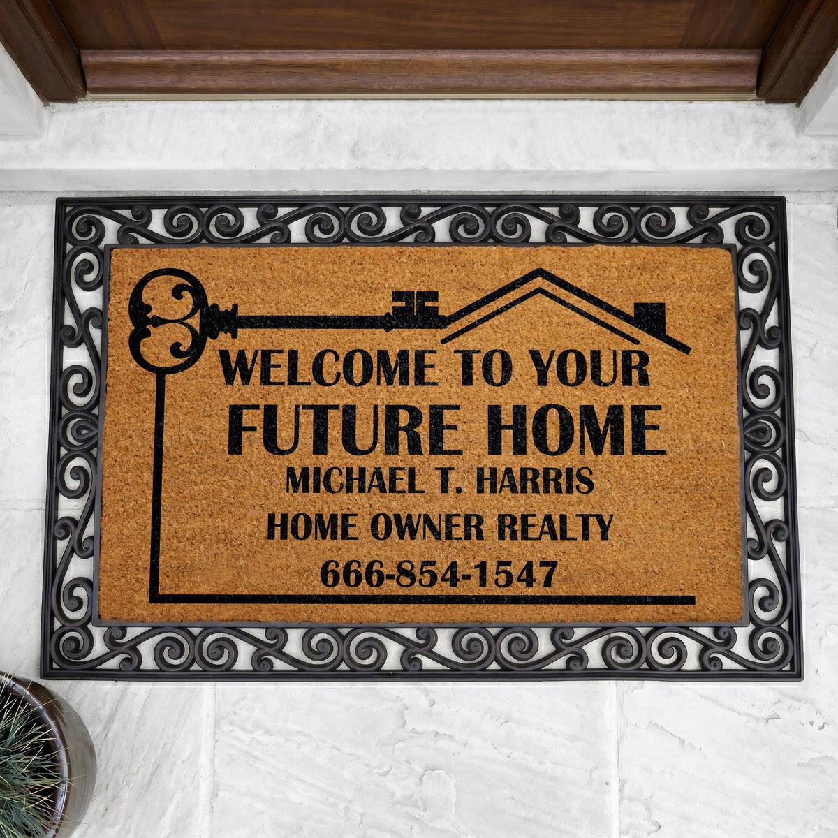 Welcome To Your Future Home Doormat, Custom Realtor Welcome Mat, Personalized Real Estate Door Mat, Realtor Housewarming Gift