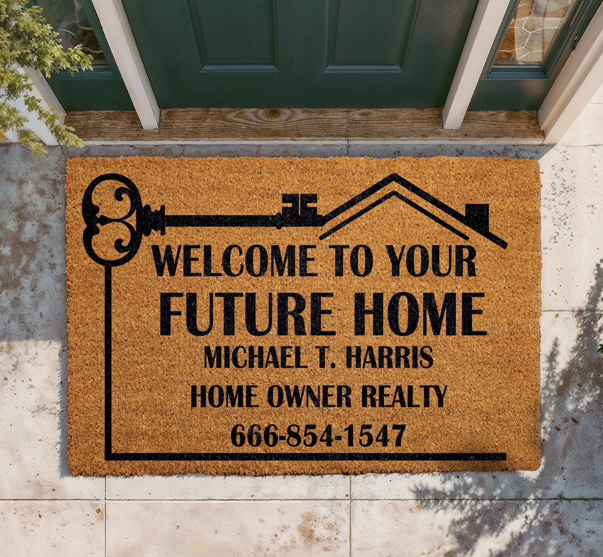 Welcome To Your Future Home Doormat, Custom Realtor Welcome Mat, Personalized Real Estate Door Mat, Realtor Housewarming Gift