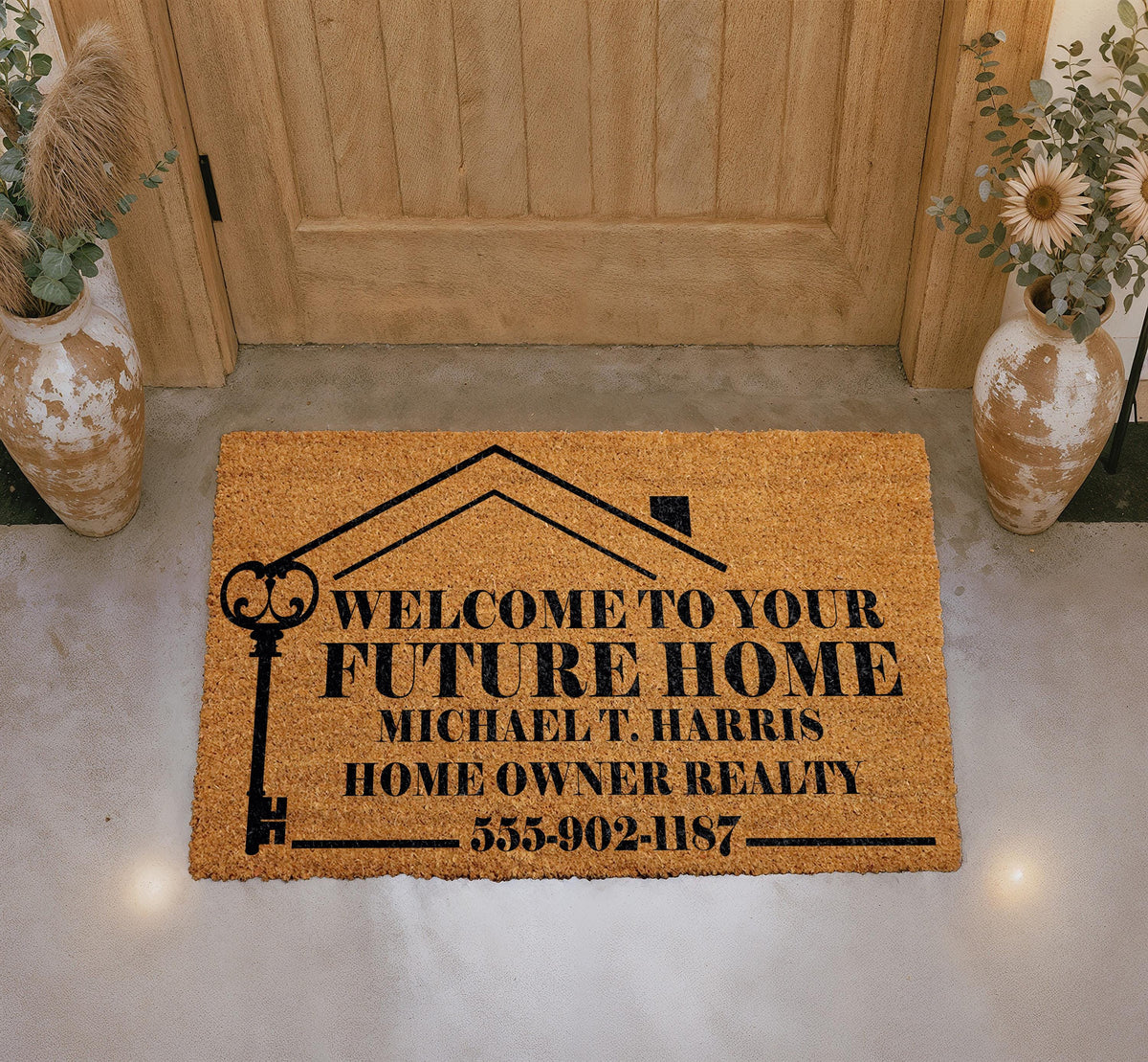 Welcome To Your Future Home Doormat, Custom Realtor Welcome Mat, Personalized Real Estate Door Mat, Realtor Housewarming Gift