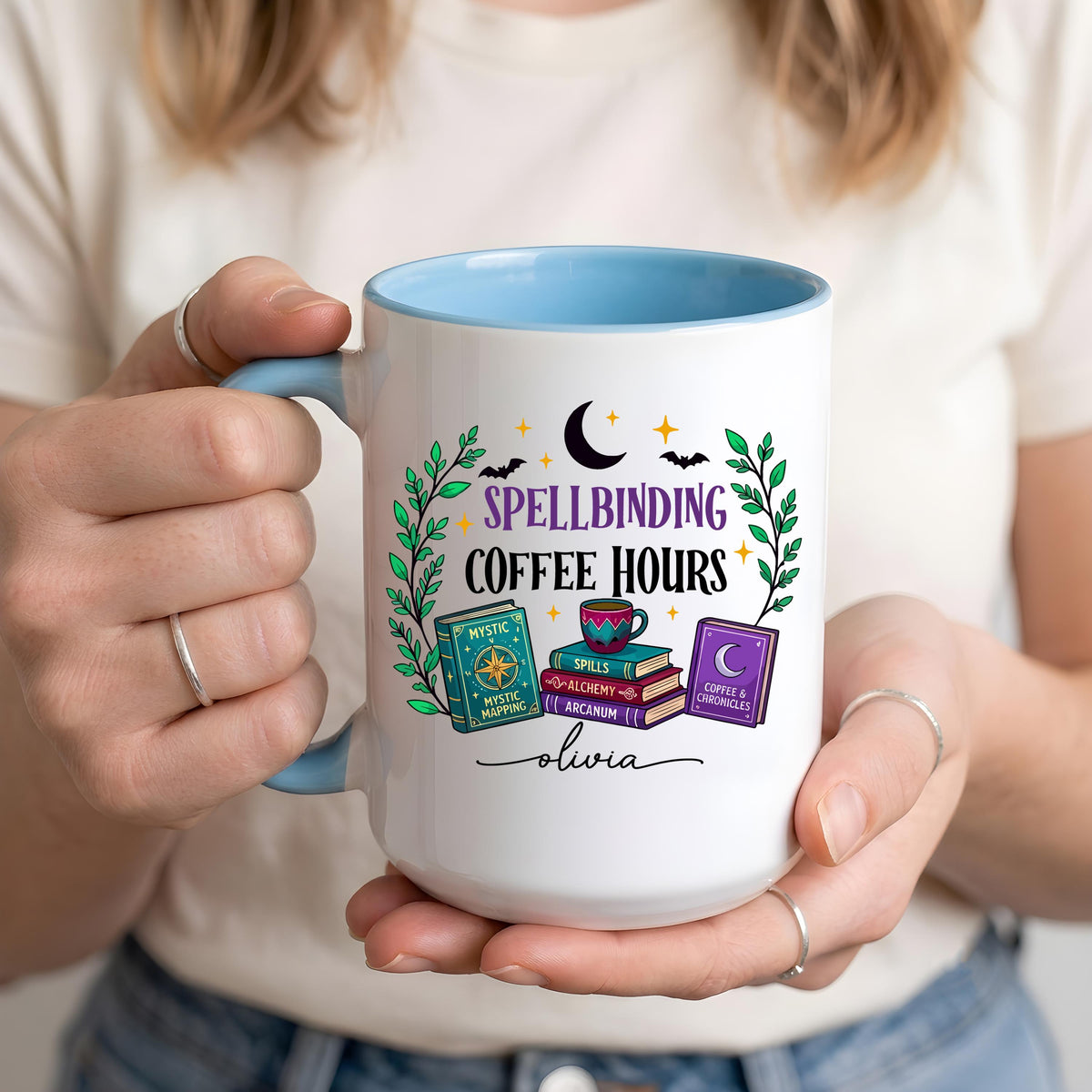 Personalized Cozy Pumpkin Season Coffee Mug, Custom Name Halloween Reader Ceramic Cup