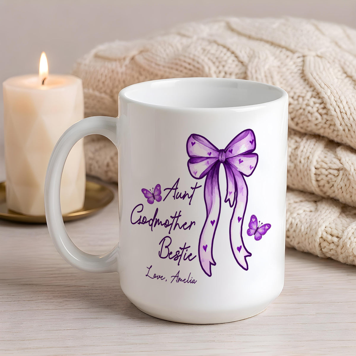 Personalized Aunt Godmother Bestie Mug, Godparent Proposal Gift, Auntie Baby Announcement Cup