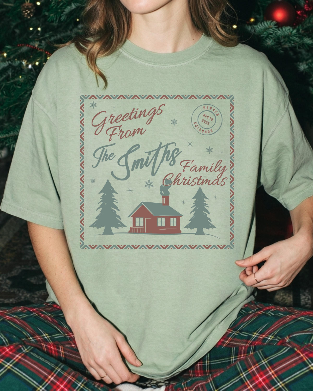 Christmas Family Comfort Colors® T-Shirt, Custom Christmas Reunion Tee, Holiday Matching Gift