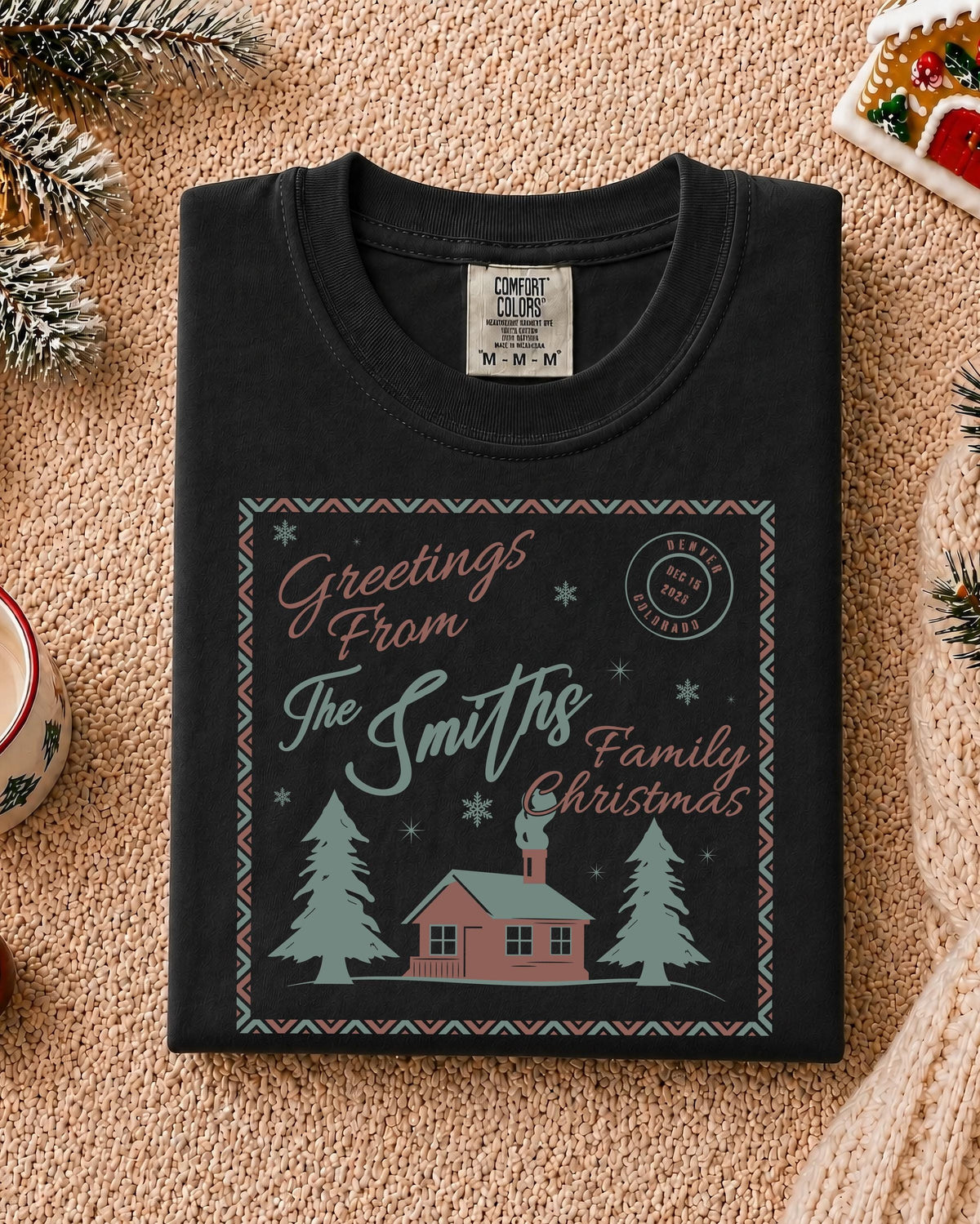Christmas Family Comfort Colors® T-Shirt, Custom Christmas Reunion Tee, Holiday Matching Gift
